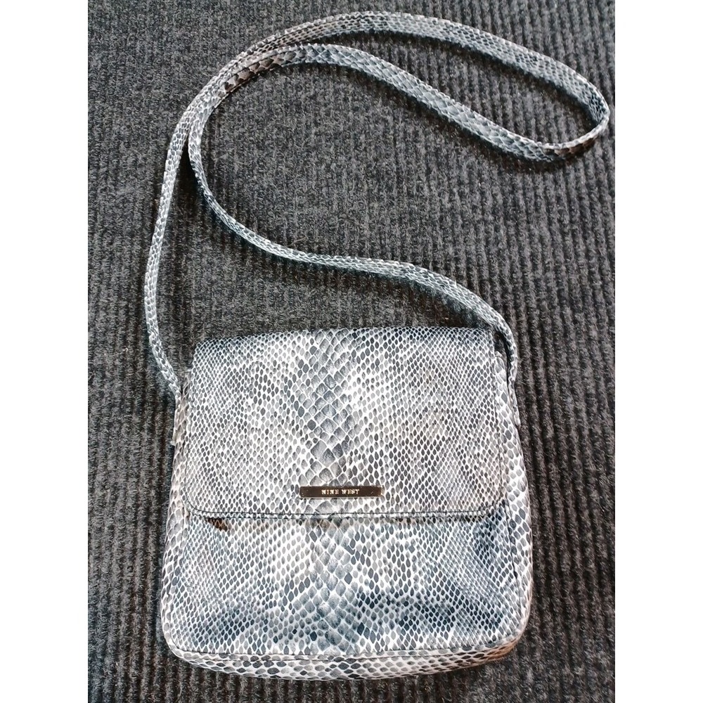 Nine West Faux Python Snake Print Small Crossbody Purse